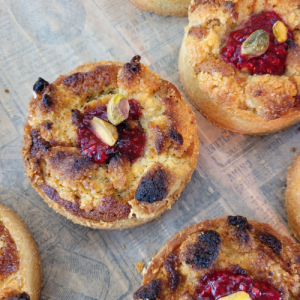 Crumble framboise pistache